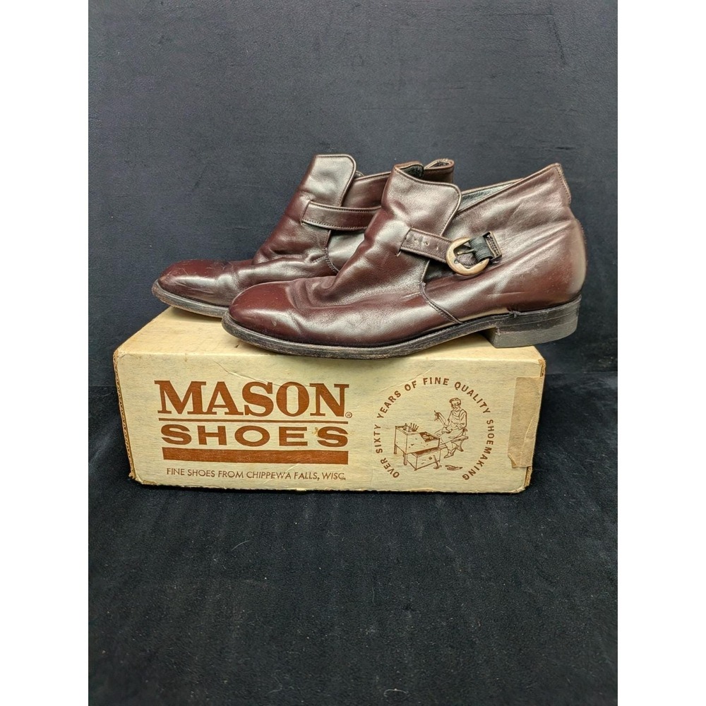 Men Vtg Chippewa Falls O'Sullivan Hipster Steampunk Buckle Ankle Mason Boots 8